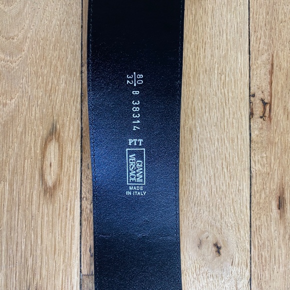Versace Black Leather Studded Belt | Made in Italy | Size 80 (US 32) main image 6
